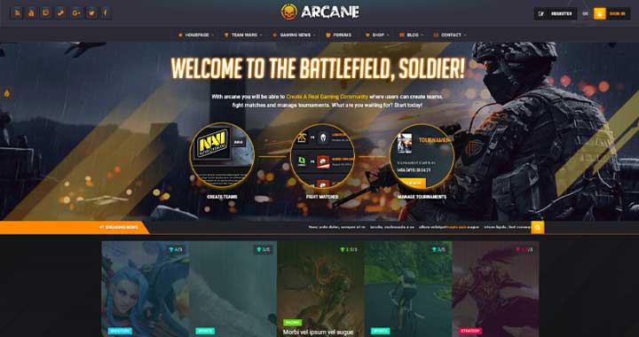 Plantilla de WordPress Arcane