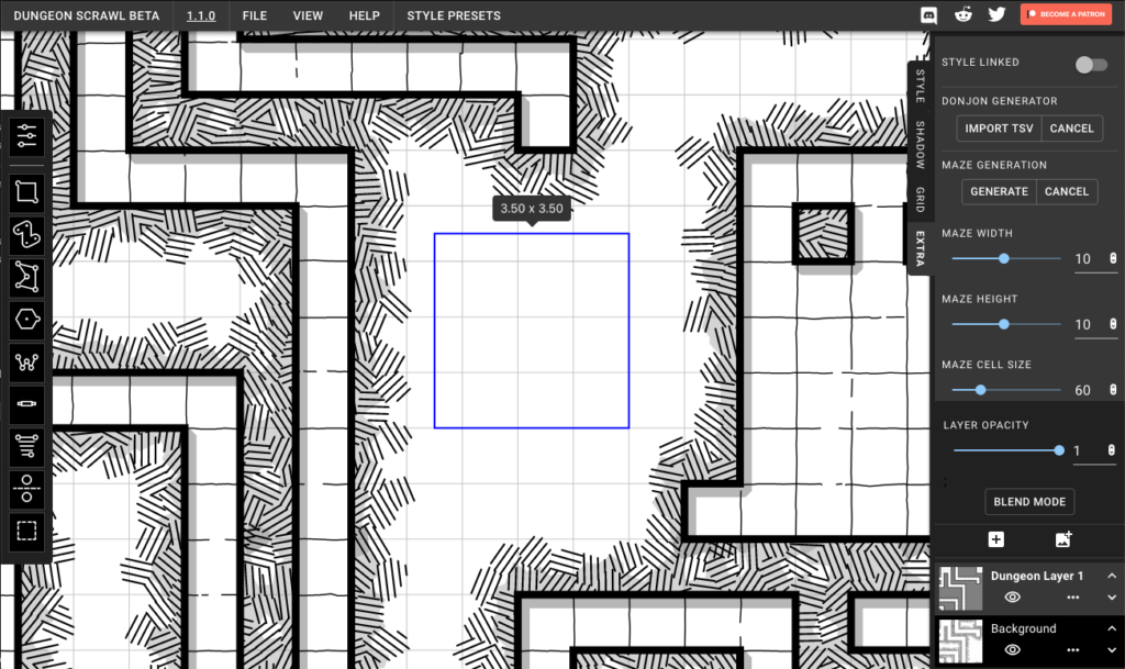 Interfaz Dungeon Scrawl