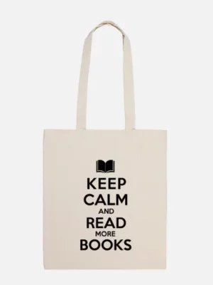 Bolsa de tela "Keep calm and read more books"