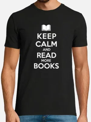 Camiseta "Keep calm and read more books", holgada